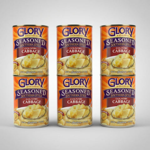 6 CANS Glory Foods Seasoned Southern Style Country Cabbage 15 Oz can