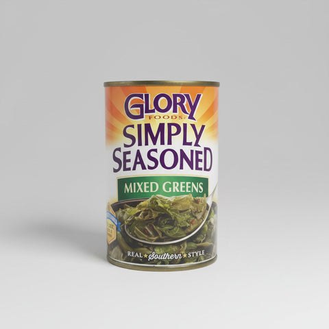 6 CANS Glory Foods Seasoned Southern Style Mixed Greens 14.5 Oz can