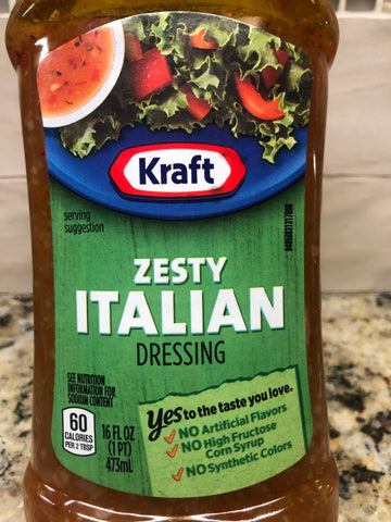 3 Bottles of Kraft Zesty Italian Salad Dressing, 16 oz