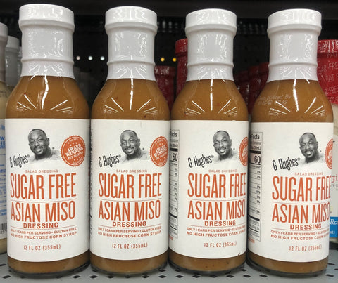 3 BOTTLES G Hughes Sugar Free Asian Miso Salad Dressing 12 oz Bottle Iceberg