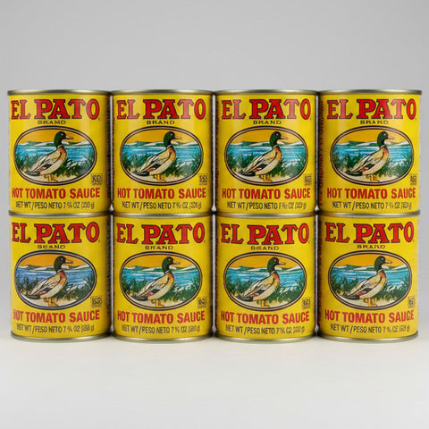8 CANS El Pato Hot Tomato Sauce 7.75 oz can Burrito Taco Mexican Salsa
