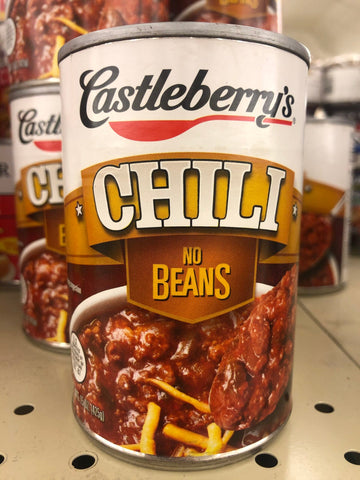 4 Cans of Castleberry's Chili No Beans, 15 oz