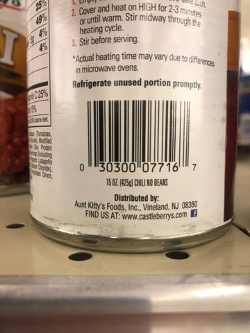 4 Cans of Castleberry's Chili No Beans, 15 oz