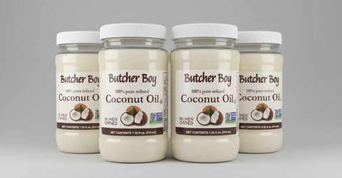 4 Jars 100% Pure Refined Butcher Boy Coconut Oil 7.25 oz Cooking Non-GMO