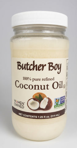 4 Jars 100% Pure Refined Butcher Boy Coconut Oil 7.25 oz Cooking Non-GMO