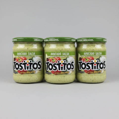 3 JARS Creamy Tostitos Avocado Salsa Sauce 15 oz chips burritos enchilada