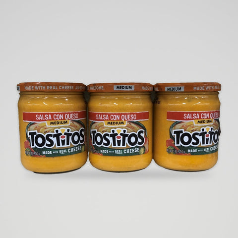 3 Jars of Tostitos Medium Salsa Con Queso, 15 oz