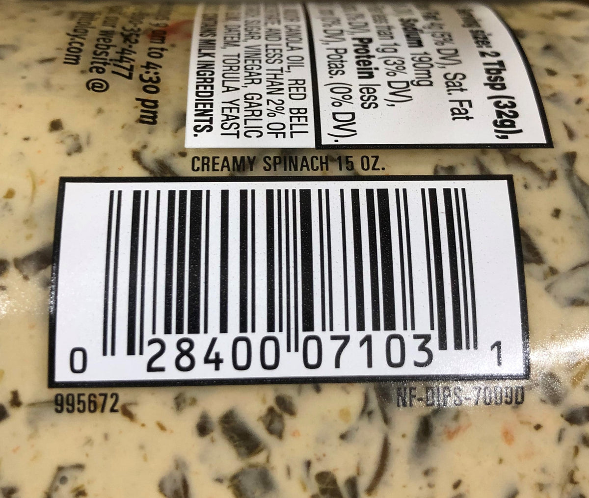 3 Jars of Creamy Spinach Dip, 15 oz