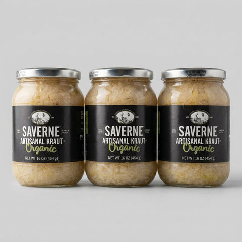 3 Jars of Saverne Organic Artisanal Kraut, 16 oz