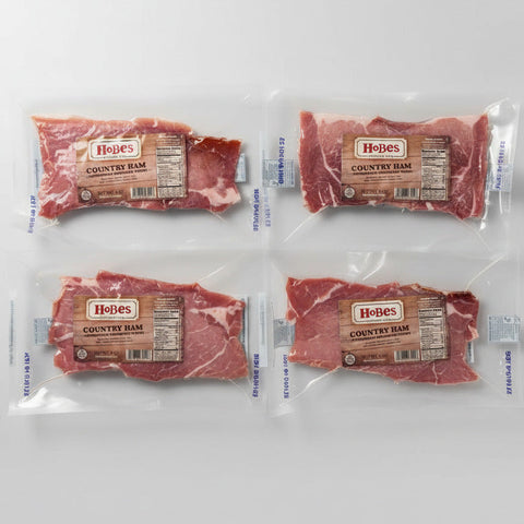 4 PACKS Hobes Cured Country Ham Tenderized Breakfast Strips Pork Slices Biscuit