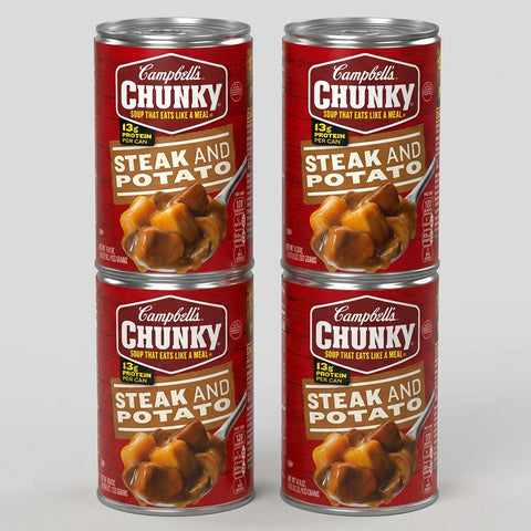 4 Cans of Campbell's Chunky Steak & Potato Soup, 18.8 oz