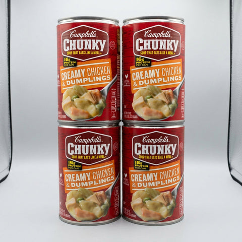 4 Cans of Campbell's Chunky Creamy Chicken & Dumplings Soup, 18.8 oz