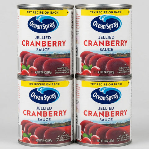 4 Cans Ocean Spray Jellied Cranberry Sauce 14 oz