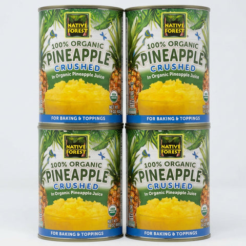 4 Cans of Native Forest 100% Organic Crushed Pineapple, 14 oz