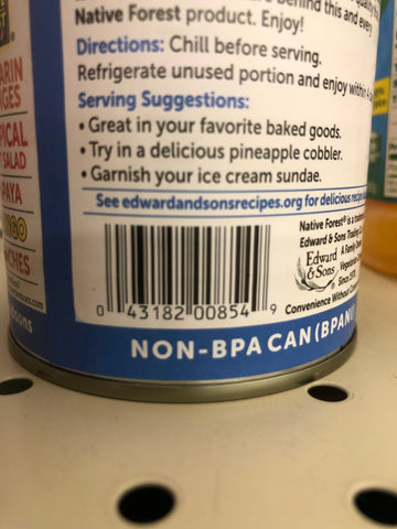 4 Cans of Native Forest 100% Organic Crushed Pineapple, 14 oz