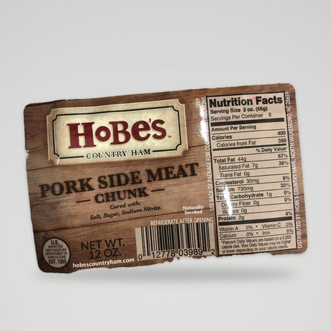Hobes Country Pork Chunk Sliced Side Meat 12 Oz