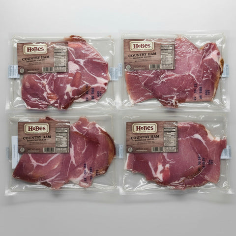 4 PACKS Hobes Boneless Country Ham Slices 6 Oz Cured Pork Meat Biscuit