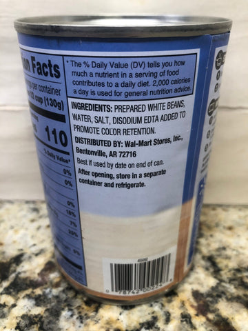 Great Value Navy Beans 15.5 oz Can large white beans