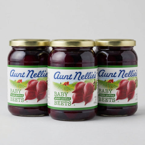 3 Jars of Aunt Nellie's Whole Pickled Baby Beets, 16 oz