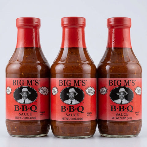 3 Bottles of Big M's Hot & Thick BBQ Sauce, 18 oz