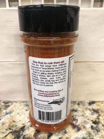 2 Bottles of Billy Bub's Texas Dry Rub, 4.5 oz