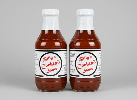 2 BOTTLES Billy's BQ Seafood Cocktail Sauce 16 oz Fish Shrimp Crab Oysters NC
