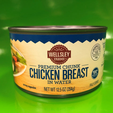6 Cans Wellsley Farms Premium Chunk Chicken Breast in Water Salad Pie Stew
