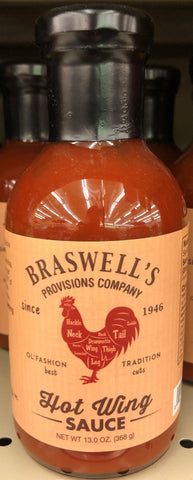 3 Bottles of Braswells Hot Wing Sauce BBQ & Dipping Sauce, 13 oz