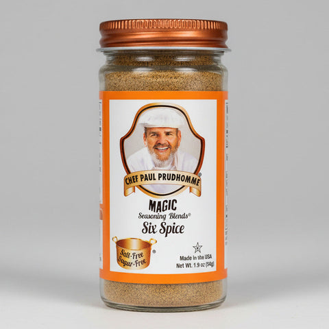 Chef Paul Prudhomme Seasoning Blends Salt-Free Sugar-Free: Six Spice 1.9 oz