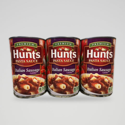 3 Cans of Hunt's Italian Sausage Flavored Spaghetti Pasta Sauce Tomato, 24 oz