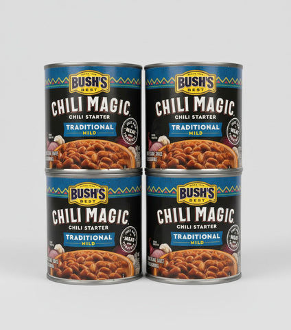 4 CANS Bush's Chili Magic Chili Starter Traditional Mild 16 oz Can Base