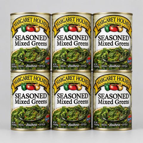 6 Cans of Margaret Holmes Southern Style Seasoned Mixed Greens, 14.5 oz