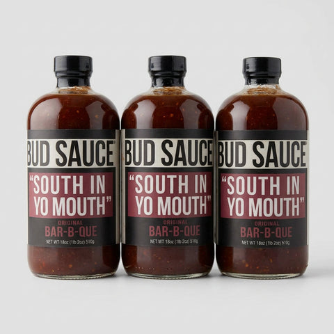 3 Bottles of Original Bud Sauce South In Yo Mouth, 18 oz
