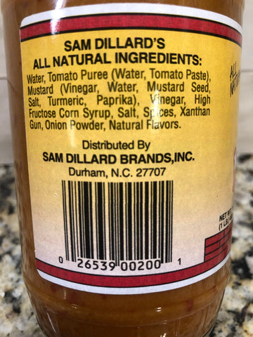 2 BOTTLES Sam Dillard's Bar-B-Q Sauce 16oz BBQ Barbecue Pork Beef