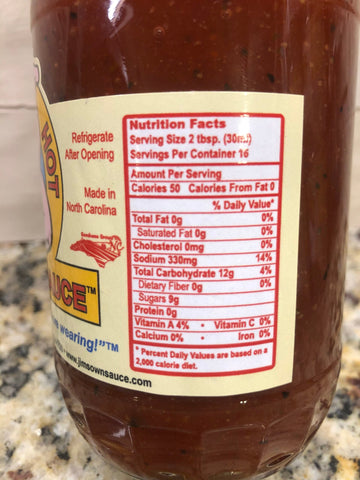 2 BOTTLES Jim’s Own HOT Bar-B-Q Sauce 16oz BBQ Barbecue Pork Beef NC