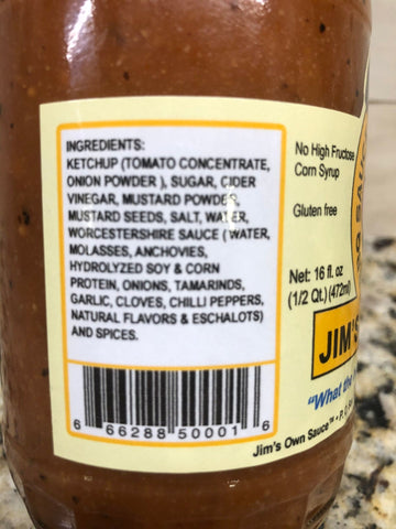 2 BOTTLES Jim’s Own MUSTARD Bar-B-Q Sauce 16oz BBQ Barbecue Pork Beef NC