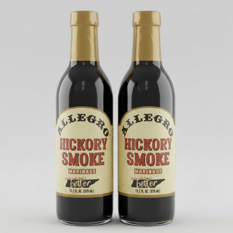 2 BOTTLES Allegro Hickory Smoke Marinade Sauce 12.7 oz Beef Chicken Wing Pork