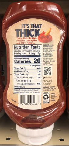 3 Bottles of Hunt's 100% Natural Thick Tomato Ketchup, 20 oz