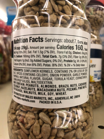 4 Jars Laura Lynn Dry Roasted Sunflower Kernels 7.25 oz