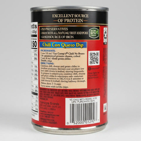 6 CANS Van Camp's Chili with Beans 15 oz Can Beef Pork Dip Stew Potato