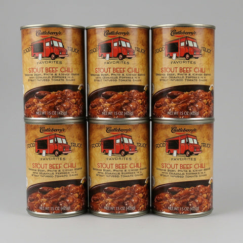6 CANS Castleberry's Food Truck Favorites Stout Beef Chili 15 oz Can