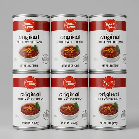 6 Cans of Laura Lynn Chili With Beans, 15 oz