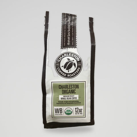 Charleston Coffee Roasters Organic Whole Bean Medium Roast Coffee, 12 oz