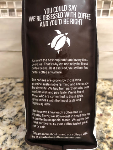 Charleston Coffee Roasters Organic Whole Bean Medium Roast Coffee, 12 oz
