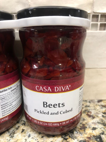 2 Jars of Casa Diva Pickled and Cubed Beets, 24 oz