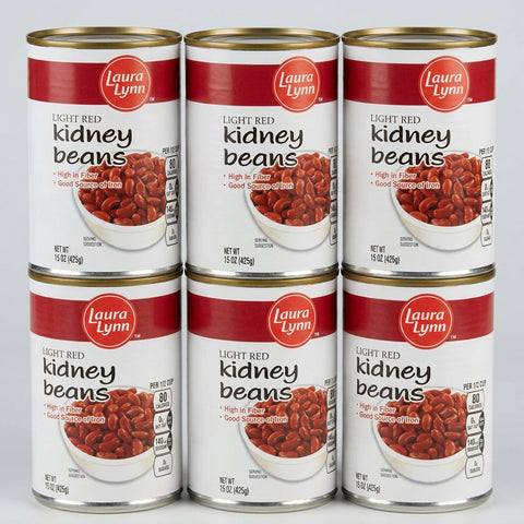 6 Cans of Laura Lynn Light Red Kidney Beans, 15 oz