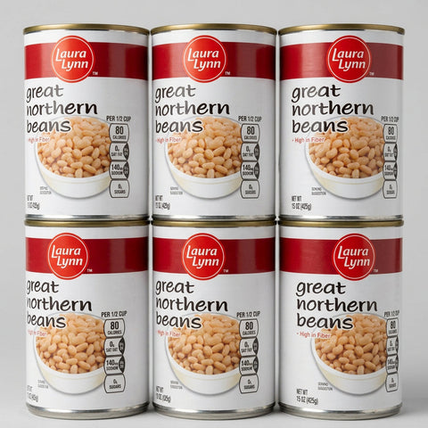 6 Cans of Laura Lynn Great Northern Beans, 15 oz