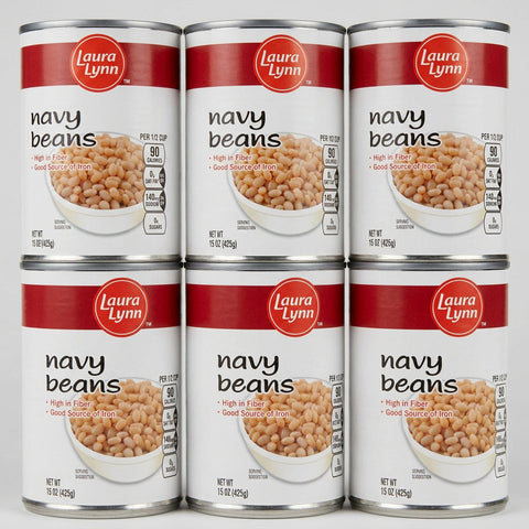 6 Cans of Laura Lynn Navy Beans, 15.5 oz