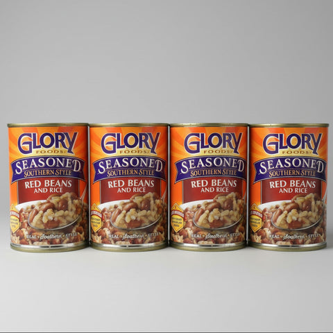 4 CANS Glory Foods Seasoned Southern Style Red Beans and Rice 15 oz Can Fiber