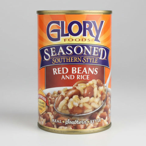 4 CANS Glory Foods Seasoned Southern Style Red Beans and Rice 15 oz Can Fiber